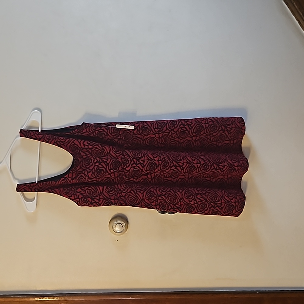 NWT Charming Charlie Red and Black Floral Print Dress